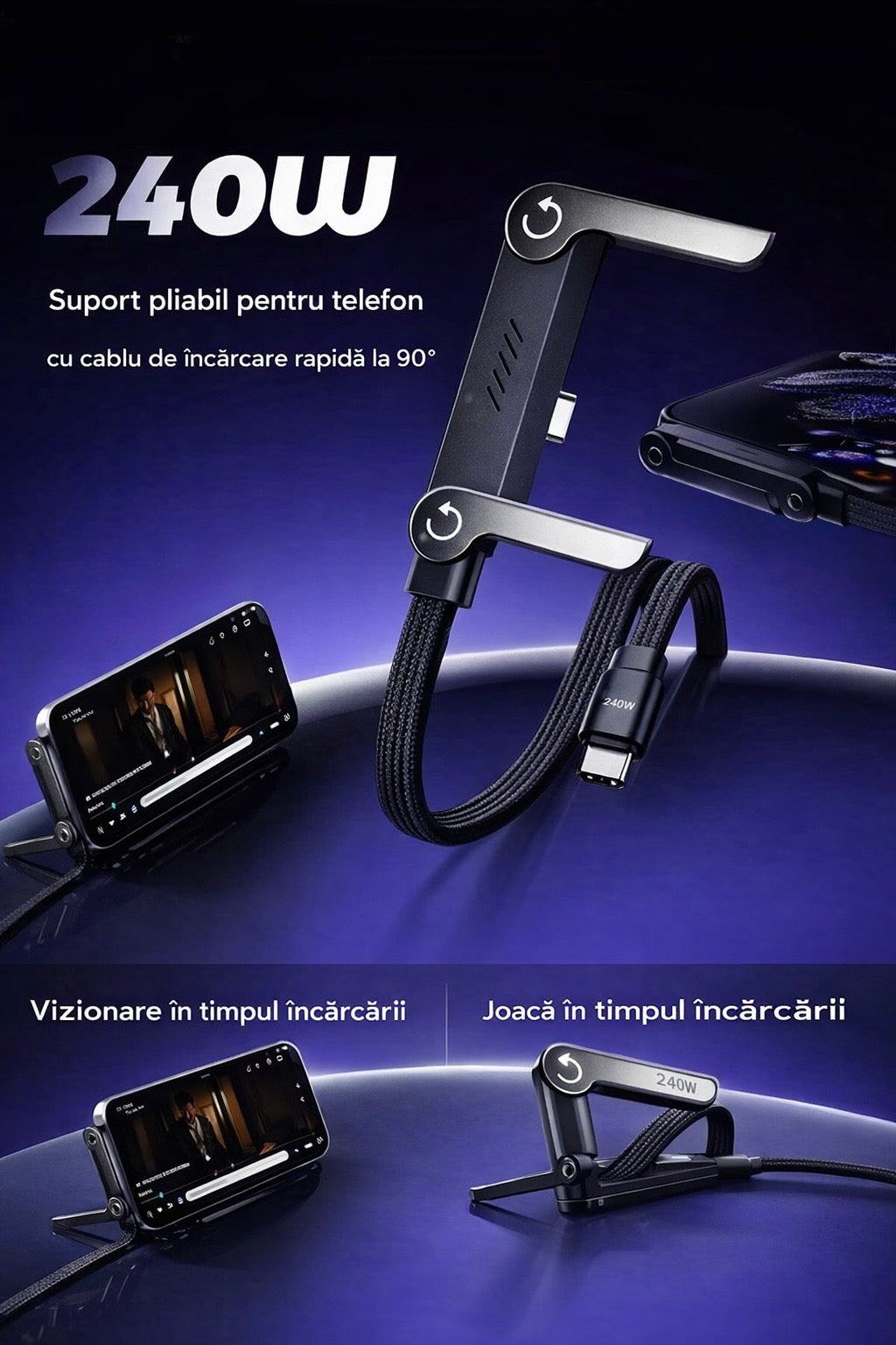 Cablu de încărcare 4 în 1 Tip C